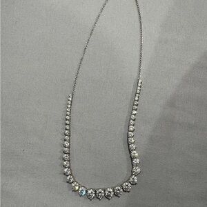 Dazzling Silver Necklace with Crystal Accents
